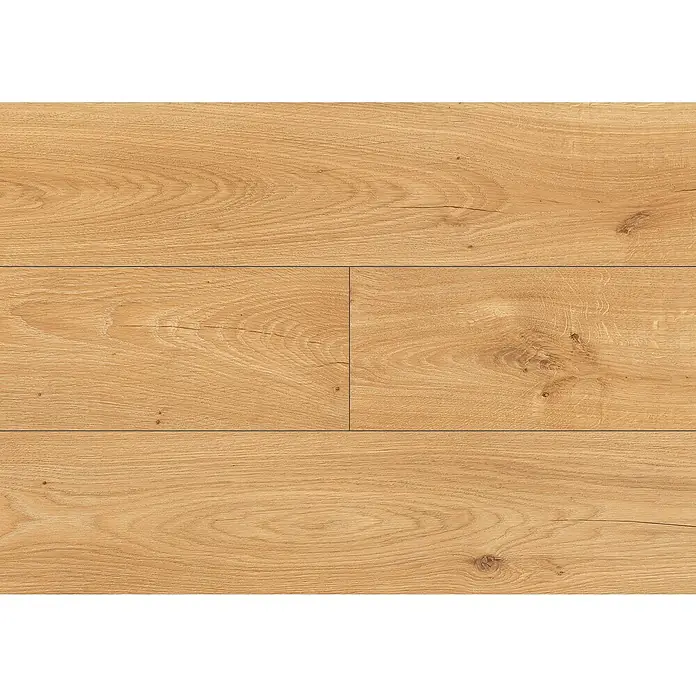 LOGOCLIC Laminado Hidro Roble Duna - 1.380 x 191 x 8 mm, Marrón, AC4, Resistente al agua - Suelo laminado efecto roble claro con veta de madera natural y juntas sutiles.