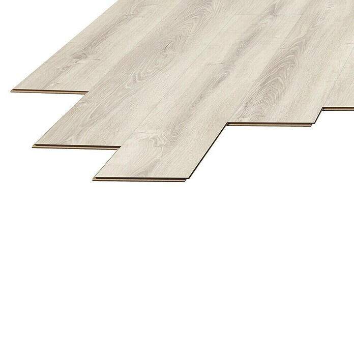 LOGOCLIC Laminado Roble Silva (1.380 x 193 x 10 mm, Beige, AC5) | BAUHAUS