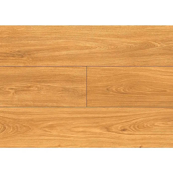 LOGOCLIC Laminado Hidro Roble Linn - 1.380 x 191 x 12 mm, Marrón, AC5 - Suelo de madera clara y cálida con tablones horizontales y veta natural visible.