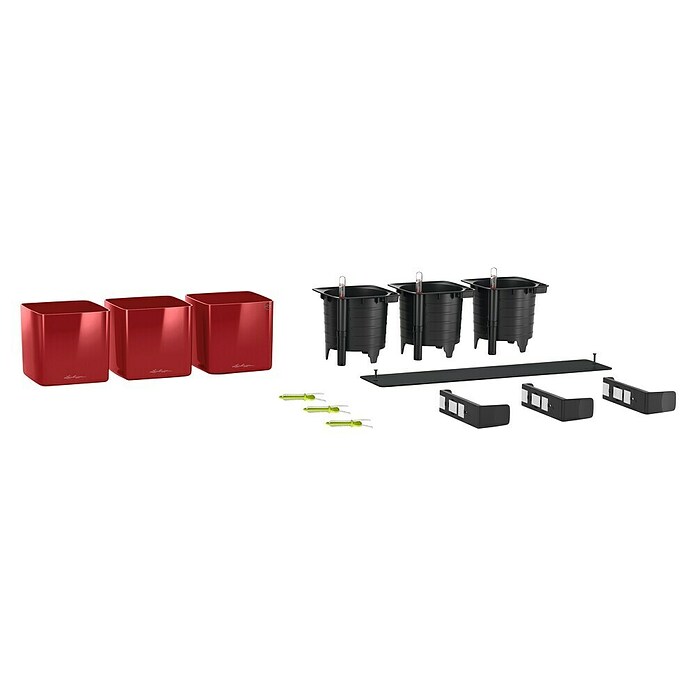Lechuza Wand-Pflanzkasten Kit Glossy (Außenmaß (L x B x H): 48 x 15 x 14 cm, Kunststoff, Rot) | BAUHAUS