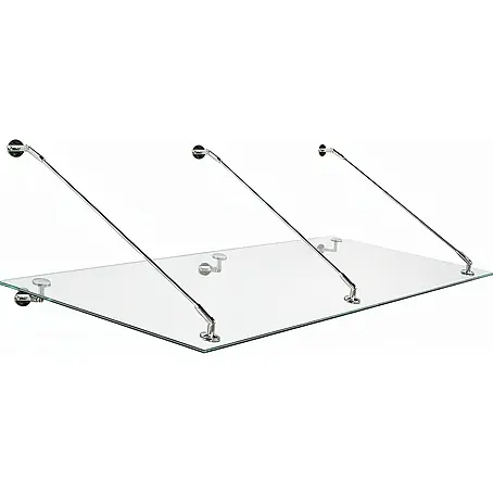Glaszentrum Hagen  Vordach 200x90 cm Glasvordach Klar V2A-STB
