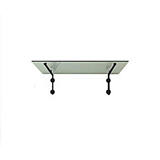 Glaszentrum Hagen Vordach BK Halter 190x90 cm L-Form (190 x 90 x 45 cm, Schwarz)