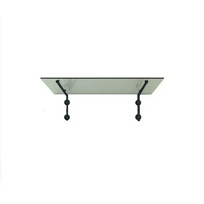Glaszentrum Hagen Vordach BK Halter 190x90 cm L-Form - 190 x 90 x 45 cm, Schwarz