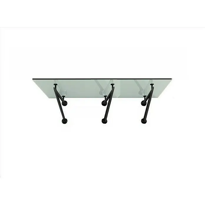 Glaszentrum Hagen Vordach Glasvordach BK Halter 230x90 cm VDB V-Form - 230 x 90 x 40 cm, Schwarz