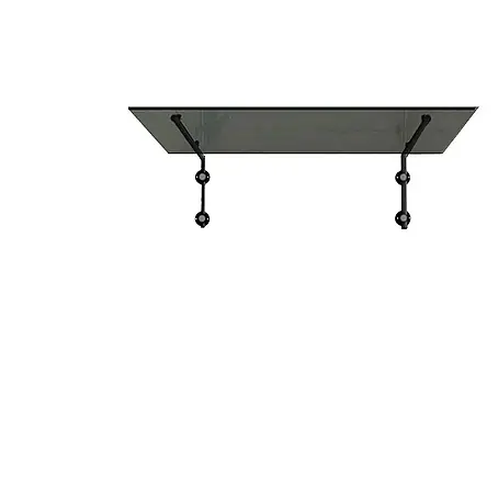 Glaszentrum Hagen  Vordach 120x90 cm Grauglas Glasvordach - L-Halter in RAL7016