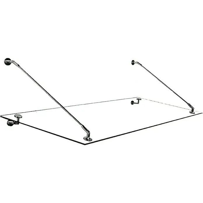 Glaszentrum Hagen Vordach BK Halter 180x90 cm STB - 180 x 90 x 75 cm, Schwarz