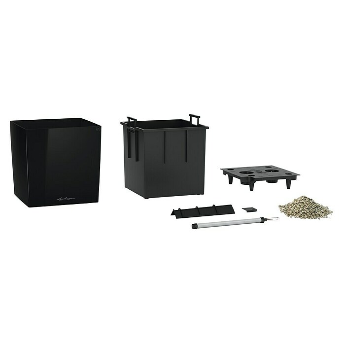 Lechuza Cube Pflanzkübel eckig Premium (Außenmaß (L x B x H): 49 x 49 x 49,5 cm, Kunststoff, Schwarz) | BAUHAUS