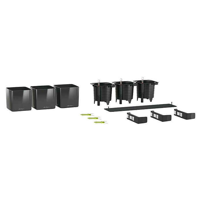 Lechuza Wand-Pflanzkasten Kit Glossy (Außenmaß (L x B x H): 48 x 15 x 14 cm, Kunststoff, Anthrazit) | BAUHAUS