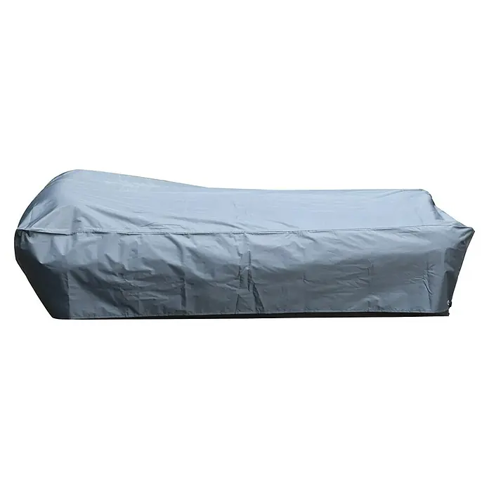 Sonnenliege Bona Promo - B x T x H: 100 x 200 x 35 cm, Aluminium, Grau - Hellgraue Stoff-Schutzhülle für Gartenmöbel.