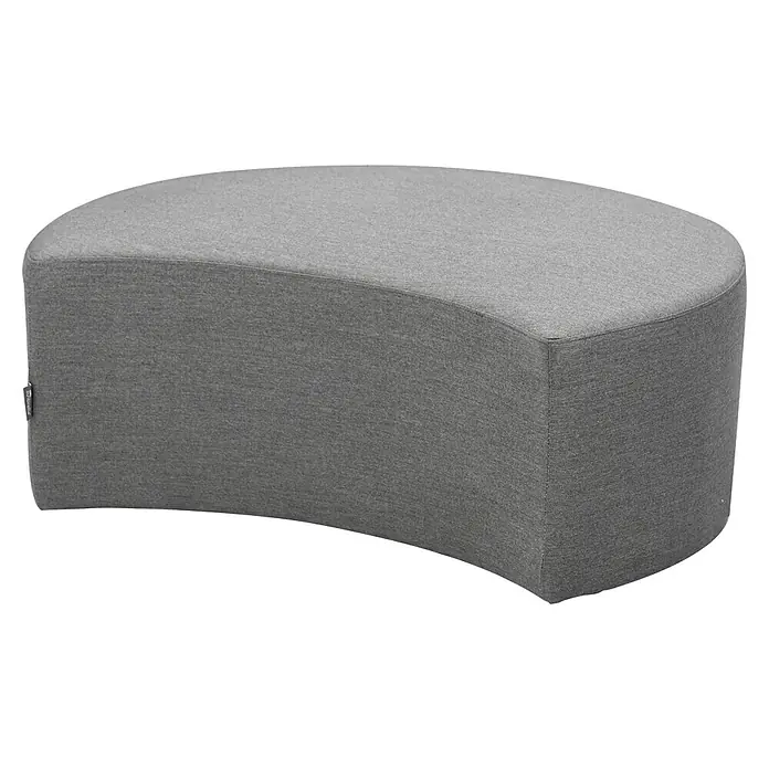 Loungemöbel-Set Lori - 3 -tlg., Aluminium, Polyester, Inklusive Hülle, Grau - Grauer, gepolsterter halbkreisförmiger Hocker oder Fußbank.