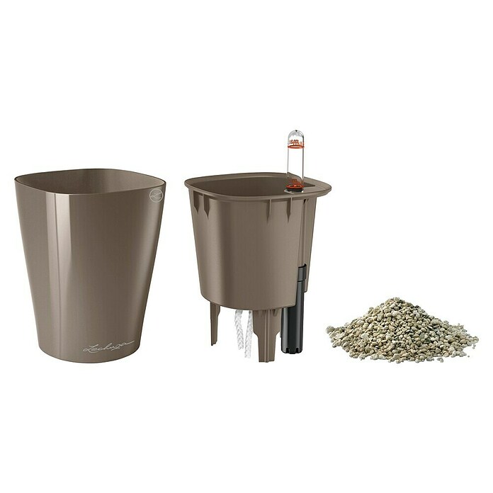 Lechuza Pflanztopf Mini-Deltini (Außenmaß (Ø x H): 10 x 13 cm, Kunststoff, Taupe) | BAUHAUS