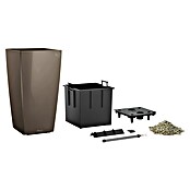 Lechuza Pflanzsäule eckig Premium (Außenmaß (L x B x H): 29,5 x 29,5 x 56,5 cm, Kunststoff, Taupe, Hochglänzend) | BAUHAUS