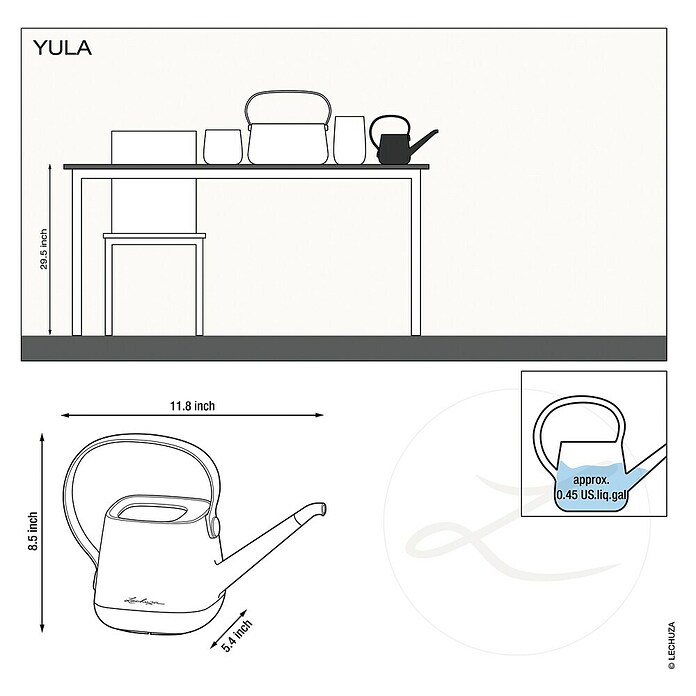 Lechuza Gießkanne Yula (Weiß/Grau, 1,7 l) | BAUHAUS