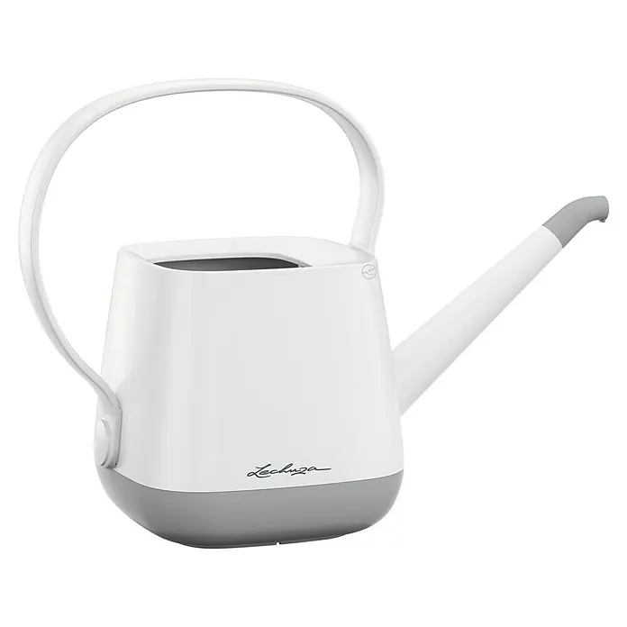 Lechuza Gießkanne Yula - Weiß/Grau, 1,7 l - Zweifarbige, weiß-graue moderne Gießkanne mit langem Ausguss und integriertem Griff.