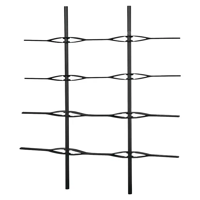 Lechuza Cottage Rankgitter - B x H: 113 x 170 cm, Schwarz, Passend für: Cottage Trio 40 - Schwarzes Metallspalier mit vertikalen Stäben und horizontalen Streben mit dekorativen elliptischen Elementen, ideal für Kletterpflanzen.
