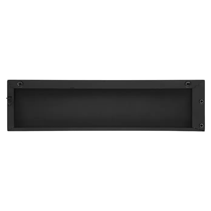 Grillstar Grill-Ersatzteil Abschlussplatte rechts Nr. 27 - Passend für: Grillstar Gasgrill Powerburner 350-1 - Dunkelgraues rechteckiges Panel, Rückansicht, mit sichtbaren Befestigungspunkten in den Ecken und einer Seitenhalterung.