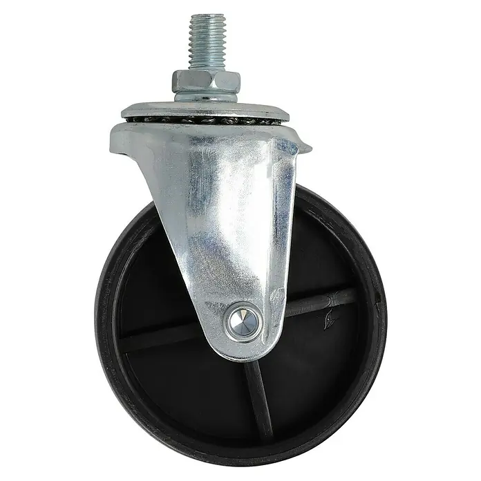 Grillstar Ersatzrad - Passend für: Grillstar Gasgrill Powerburner 350-1 - Schwenklenkrolle mit schwarzem Rad und silbernem Metallgehäuse mit Gewindebolzen.