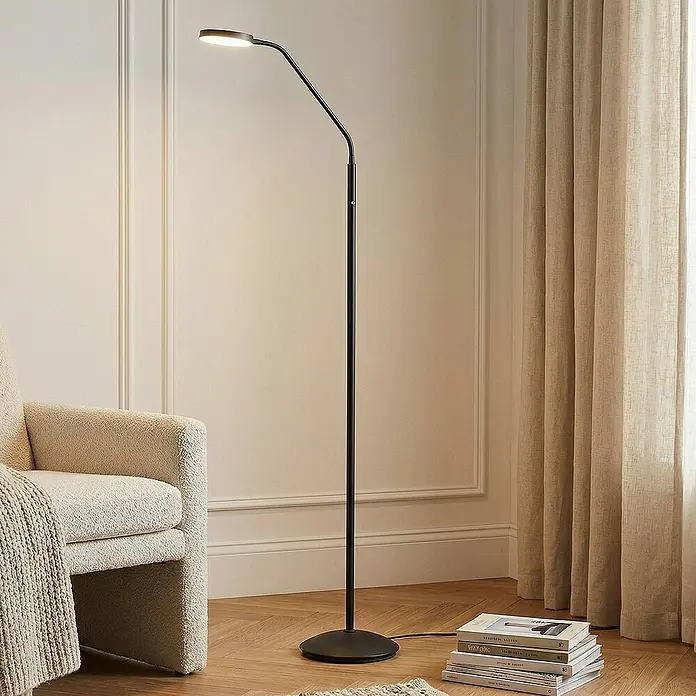 Lindby Stehleuchte Elvyn - Höhe: 150 cm, schwarz, schwarz