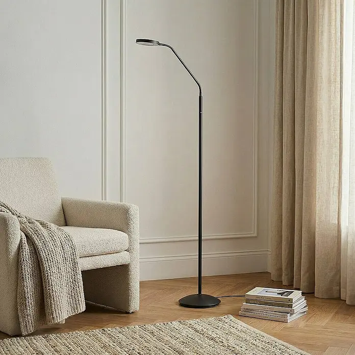 Lindby Stehleuchte Elvyn - Höhe: 150 cm, schwarz, schwarz