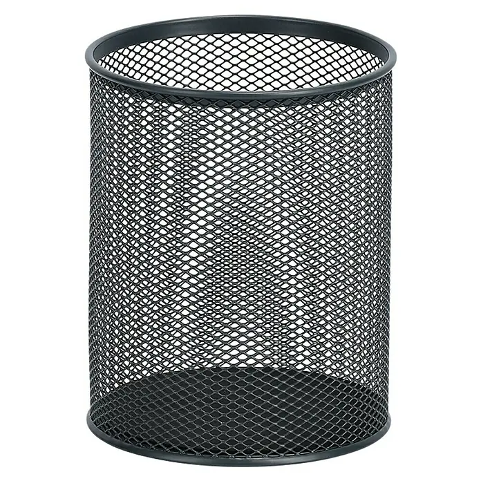 Zeller Present Schreibtisch-Organizer Utensilienbecher Mesh - Ø x H: 11 x 13,6 cm, Metall, Anthrazit - Schwarzer zylindrischer Stiftehalter aus Metallgitter zur Schreibtischorganisation.