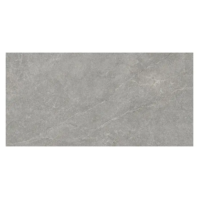 DryTile Feinsteinzeugfliese Silkstone Schlamm - 30 x 60 cm, Grau, Matt - Graue Fliese mit Natursteinoptik und leichter Maserung.