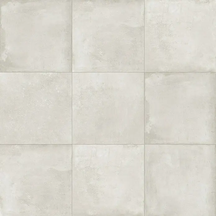 DryTile Feinsteinzeugfliese Studio Lime - 60 x 60 cm, Beige, Matt - Hellgraue quadratische Fliesen mit subtiler Betontextur für Boden oder Wand.