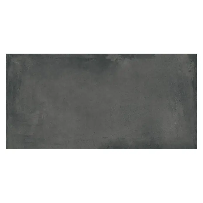 DryTile Feinsteinzeugfliese Studio Asphalt - 60 x 120 cm, Anthrazit, Matt - Dunkelgraue Betonoptik-Platte mit feiner matter Textur.
