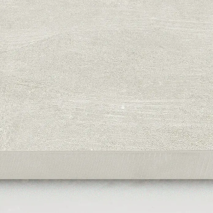 DryTile Feinsteinzeugfliese Studio Lime - 30 x 60 cm, Beige, Matt - Helle beigegrau texturierte Fliese mit sichtbarer Kante.