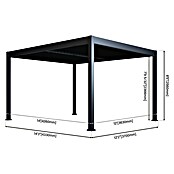 Paragon Outdoor Pergola Grand Tuscan 1214 (Anthrazit, Metall, L x B x H: 370 x 433 x 256 cm) | BAUHAUS