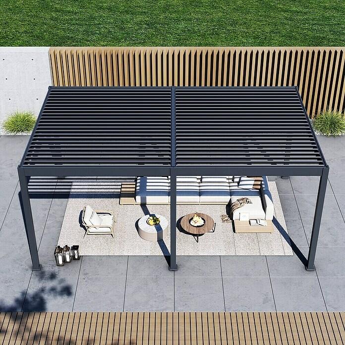 Paragon Outdoor Pergola Grand Tuscan 1220 (Anthrazit, Metall, L x B x H: 599,2 x 370 x 256 cm) | BAUHAUS