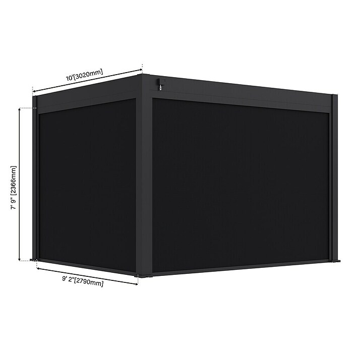 Paragon Outdoor Seitenteil Grand Tuscan (Grau, Kunststoff, Passend für: Pergola Grand Tuscan 10) | BAUHAUS