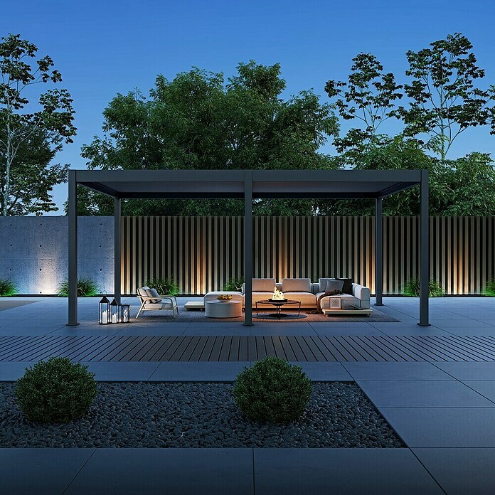 Paragon Outdoor Pergola Grand Tuscan 1220 (Anthrazit, Metall, L x B x H: 599,2 x 370 x 256 cm) | BAUHAUS