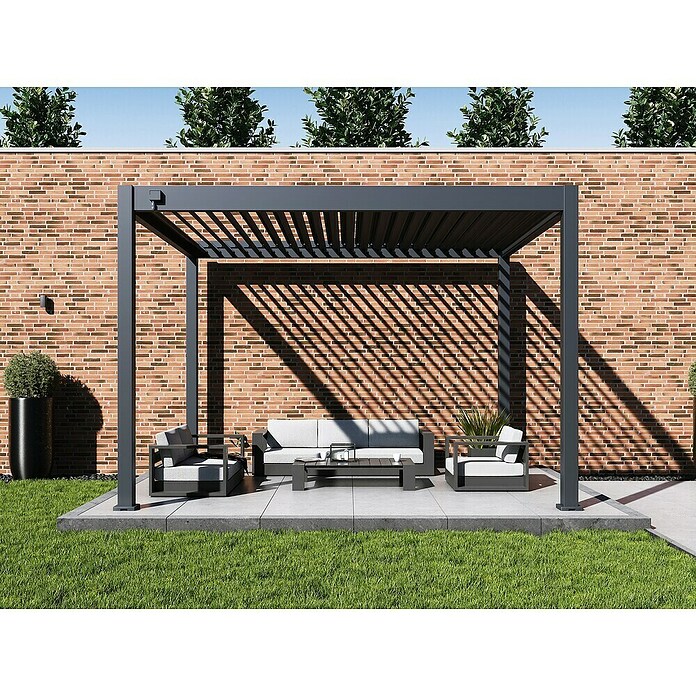 Paragon Outdoor Pergola Grand Tuscan 1012 (Anthrazit, Metall, L x B x H: 310 x 370 x 256 cm) | BAUHAUS