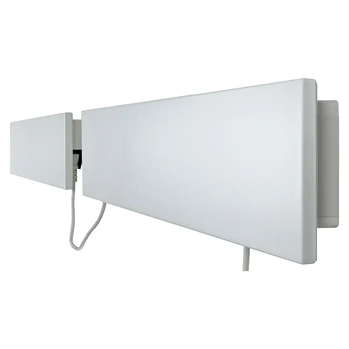E2 elektro Schimmelschutz Anti-Schimmelheizer SICCOErweiterung - 602 x 44 mm, Weiß - Weiße, hornförmige Antenne mit Anschlusskabel.