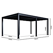 Paragon Outdoor Pergola Grand Tuscan 1220 (Anthrazit, Metall, L x B x H: 599,2 x 370 x 256 cm) | BAUHAUS