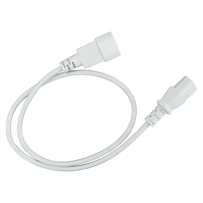 E2 elektro Schimmelschutz Anti-Schimmelheizer SICCOErweiterung - 602 x 44 mm, Weiß - Weißes Netzkabel mit C13- und C14-Steckern zur Geräte-Stromversorgung.