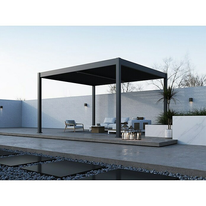 Paragon Outdoor Pergola Grand Tuscan 1214 (Anthrazit, Metall, L x B x H: 370 x 433 x 256 cm) | BAUHAUS