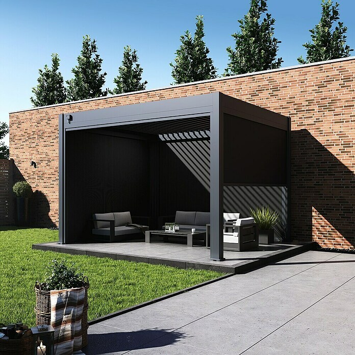 Paragon Outdoor Seitenteil Grand Tuscan (Grau, Kunststoff, Passend für: Pergola Grand Tuscan 12) | BAUHAUS