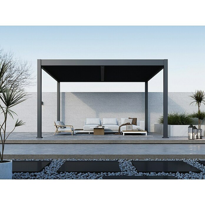 Paragon Outdoor Pergola Grand Tuscan 1214 (Anthrazit, Metall, L x B x H: 370 x 433 x 256 cm) | BAUHAUS