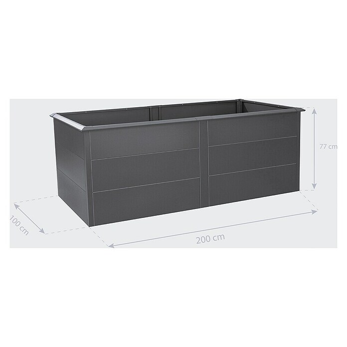 Westmann Hochbeet Primus XL (100 x 200 x 77 cm, Stahl, Anthrazit) | BAUHAUS