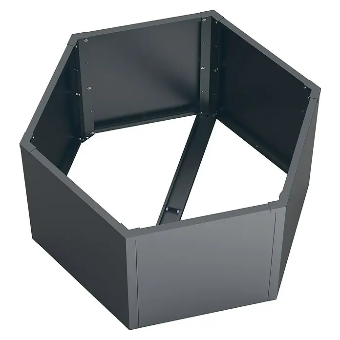 Westmann Hochbeet Varia 52 - 100 x 100 x 52 cm, Metall, Grau - Dunkelgraues, hexagonales Metall-Hochbeetgestell zum Pflanzen.
