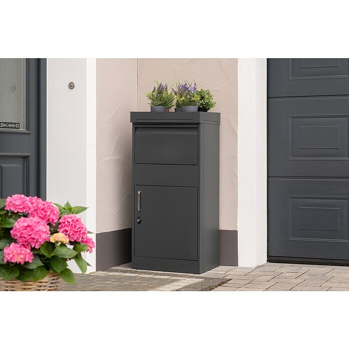 Westmann Paketbox Piet (Anthrazit, Metall, B 50 x H 105 x T 37 cm) | BAUHAUS