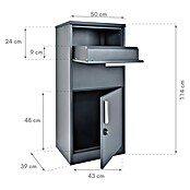 Westmann Paketbox Pepe (Anthrazit, Metall, B 50 x H 114 x T 39 cm) | BAUHAUS