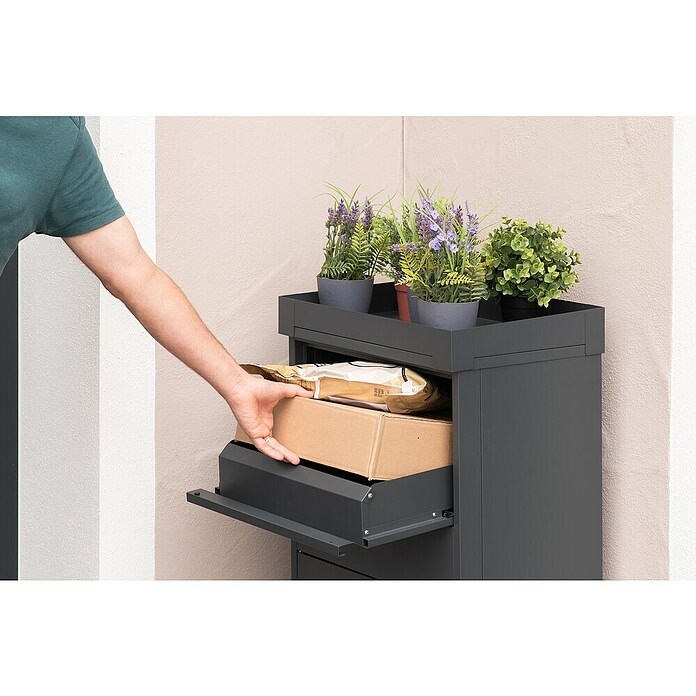 Westmann Paketbox Piet (Anthrazit, Metall, B 50 x H 105 x T 37 cm) | BAUHAUS