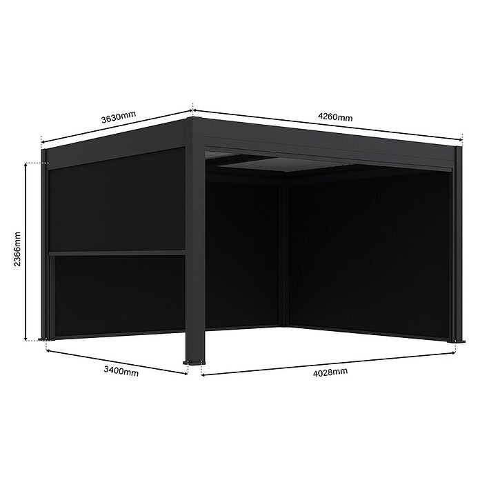 Paragon Outdoor Seitenteil Grand Tuscan (Grau, Kunststoff, Passend für: Pergola Grand Tuscan 12) | BAUHAUS