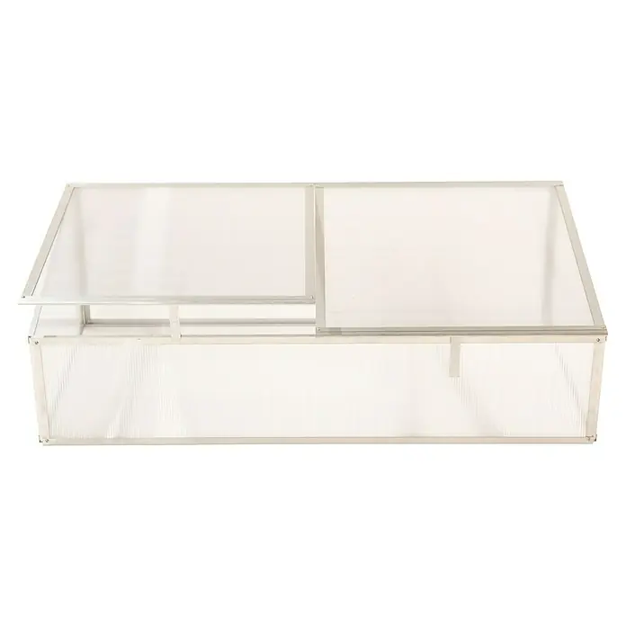 Westmann Frühbeet-Aufsatz Genus 130 - Passend für: Westmann Hochbeet Genus 130, L x B x H: 125 x 62 x 41 cm - Kaltbeet aus silbernem Aluminium mit transparenten Paneelen, ideal zum Schutz und zur frühen Anzucht von Pflanzen.