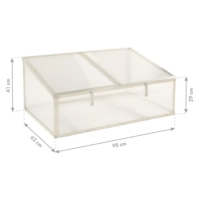 Westmann Frühbeet-Aufsatz Genus 100 - Passend für: Westmann Hochbeet Genus 100, L x B x H: 95 x 62 x 41 cm - Aluminium-Frühbeet mit transparenten Platten, 95x62 cm, Höhen 41 cm und 29 cm.