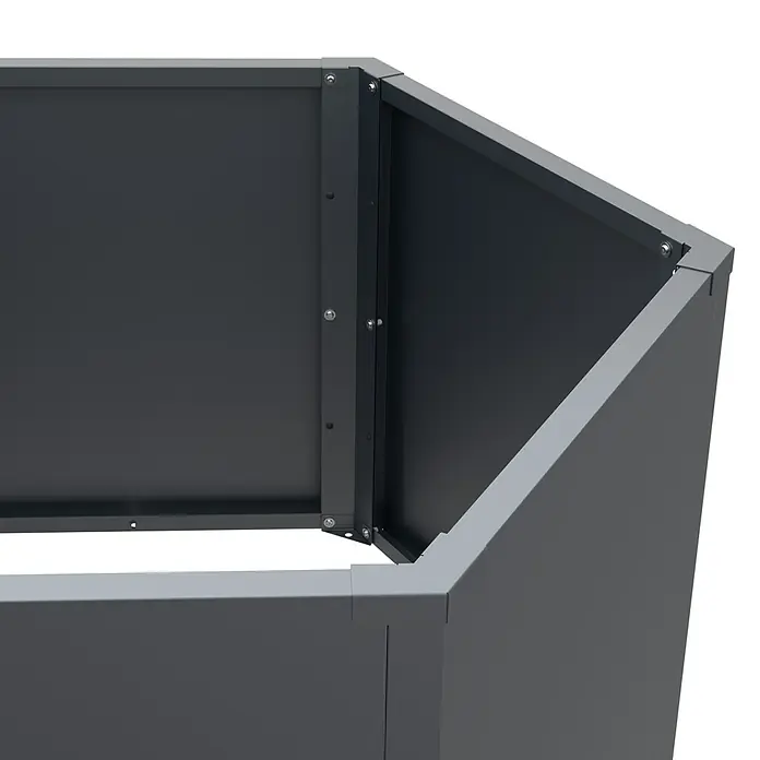 Westmann Hochbeet Varia 77 - 100 x 100 x 77 cm, Metall, Grau - Dunkelgraues Metall-Hochbeet-Eckteil mit Schraubmontage.