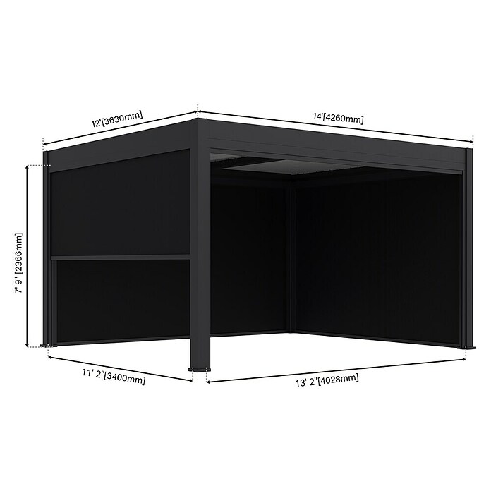 Paragon Outdoor Seitenteil Grand Tuscan (Grau, Kunststoff, Passend für: Pergola Grand Tuscan 14) | BAUHAUS