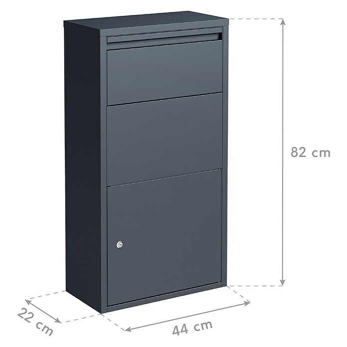 Westmann Paketbox Pollux (Anthrazit, Metall, B 44 x H 82 x T 22 cm) | BAUHAUS